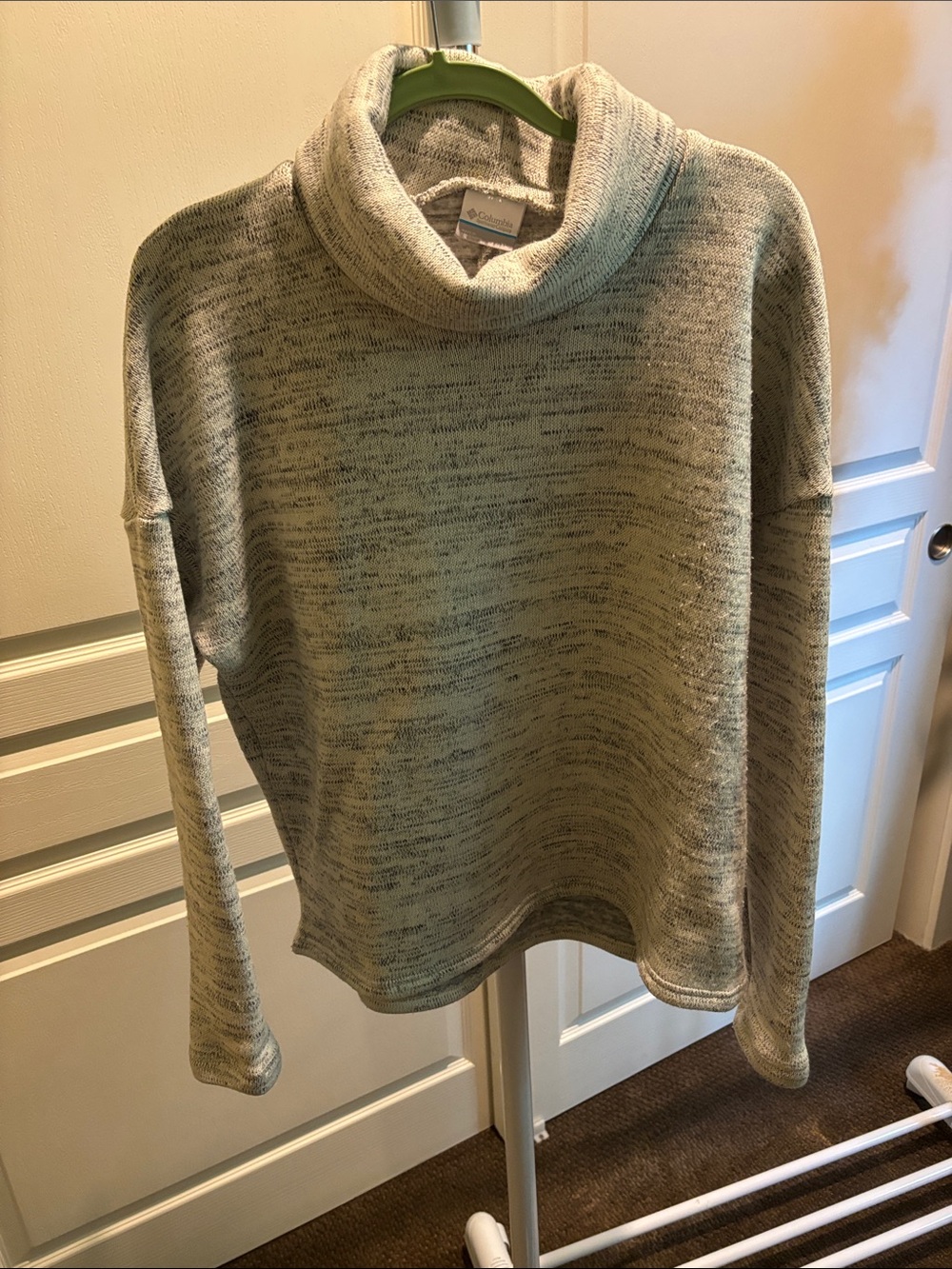 Relaxed Cowl Neck Sweater - Light Gray Marled